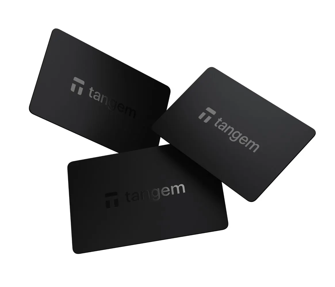 Trois cartes Tangem noires, coloris Classic Black