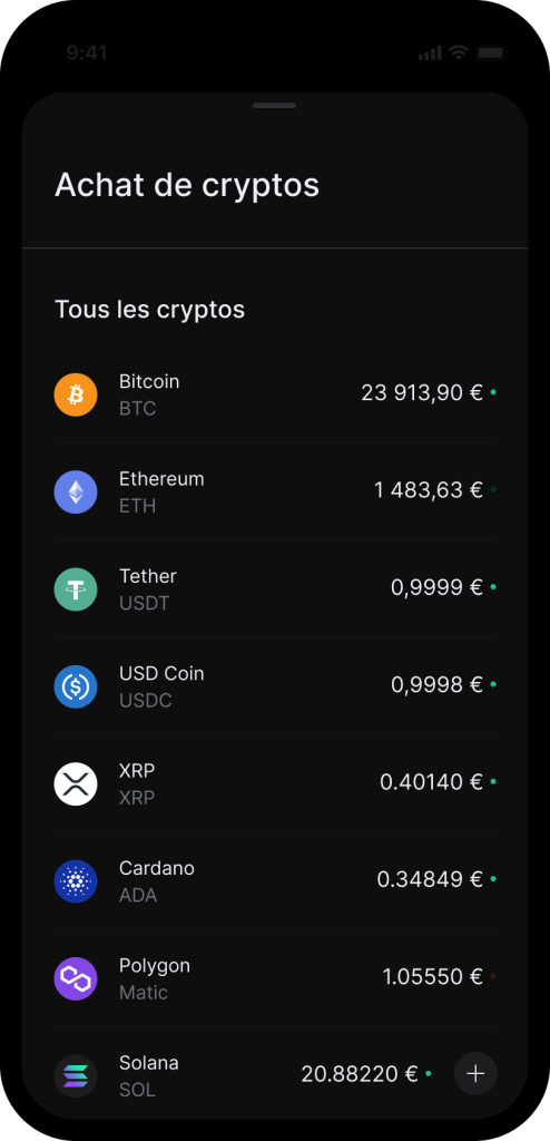 bourse et crypto sur finary