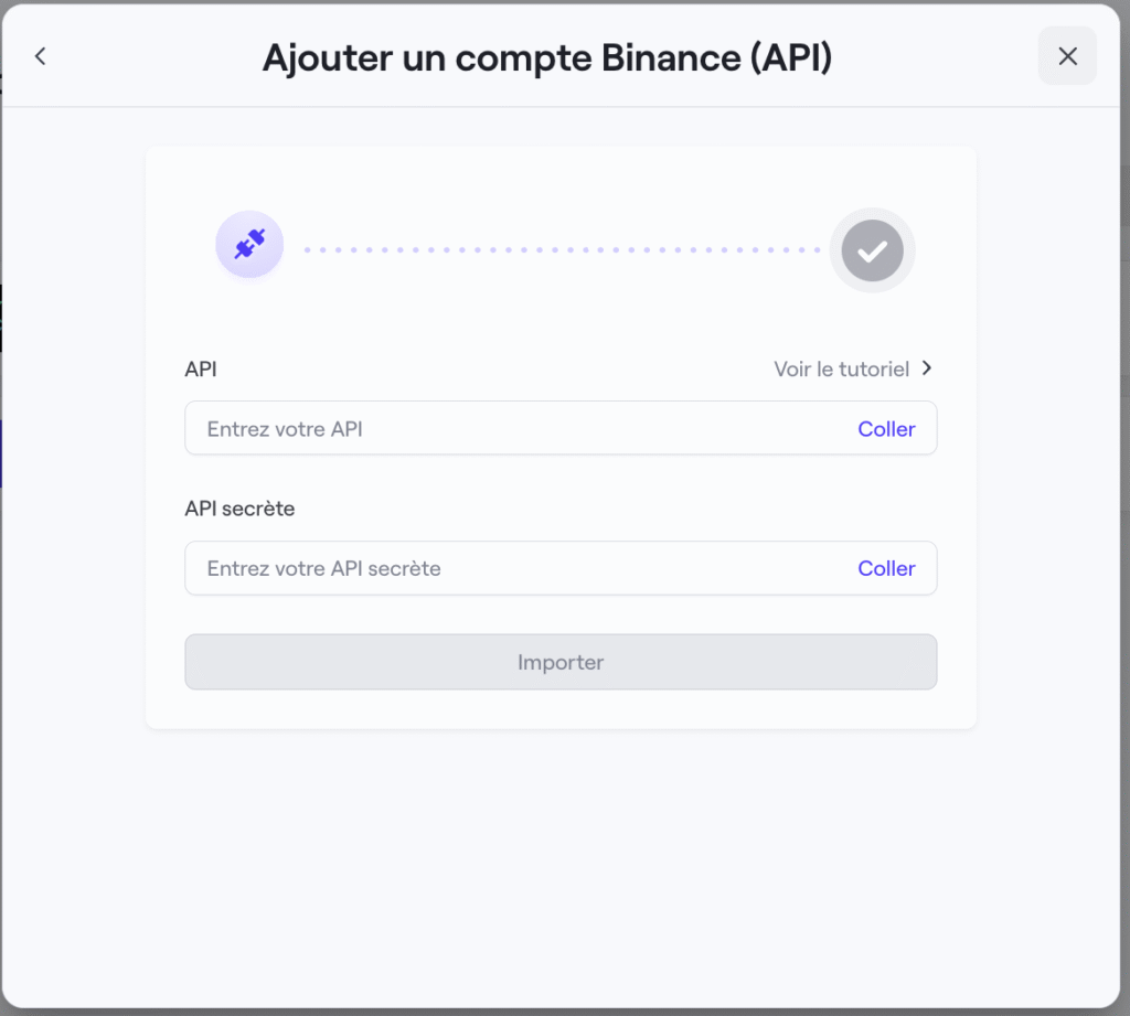 Ajouter un compte Binance