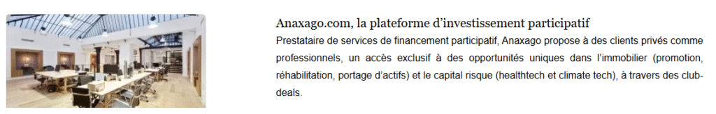 En apprendre plus sur Anaxago et ses services Anaxago.com