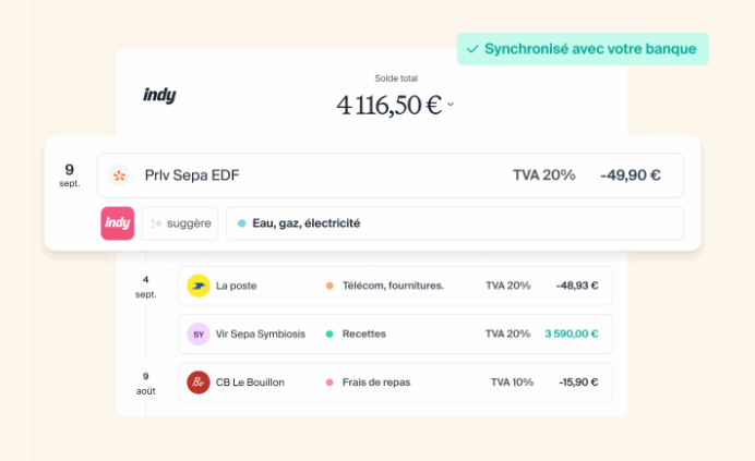 Tarif Indy : Le logiciel de comptabilité API direct avec les banques