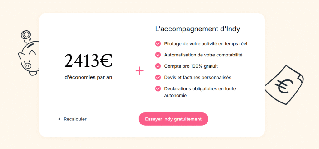 Tarif Indy : Le logiciel de comptabilité 2413€ de gain avec Indy