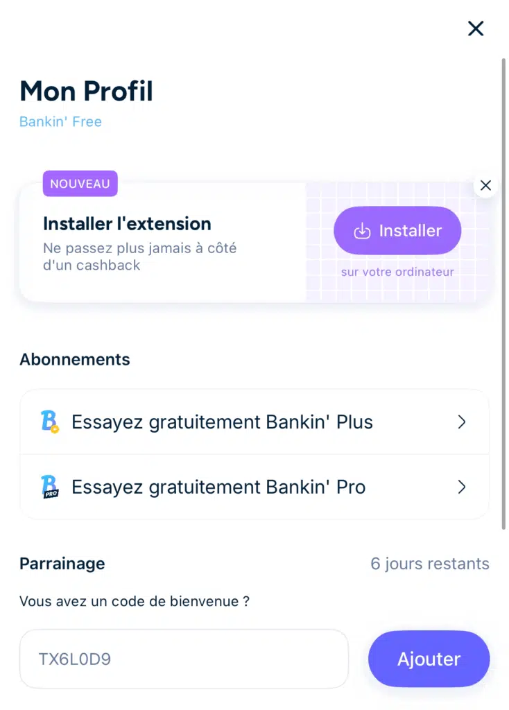 code parrainage bankin ou le mettre