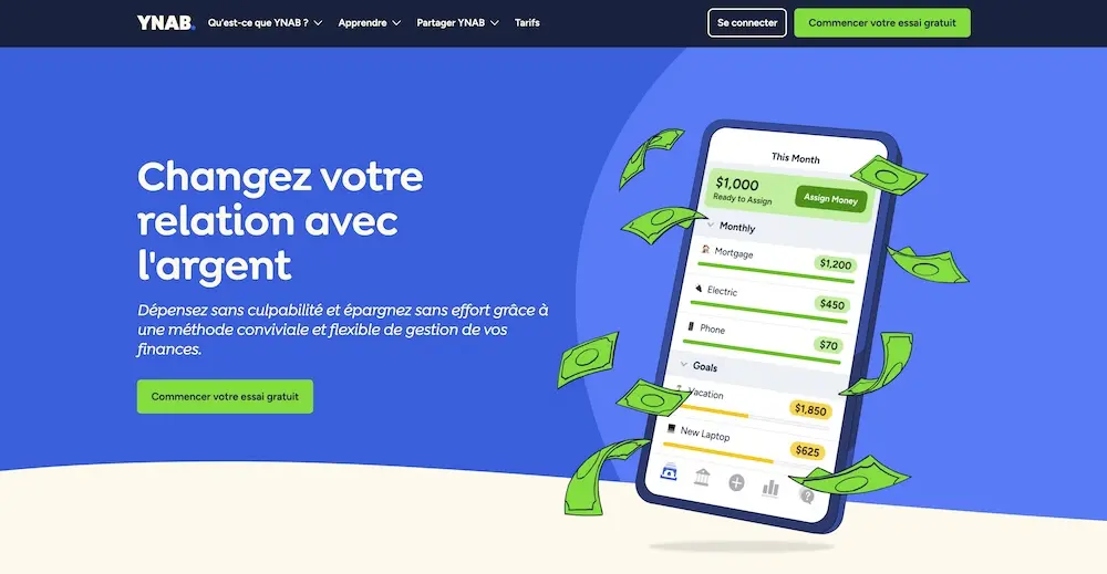 Top 10 des applications pour gérer son budget en 2026 ? YNAB
