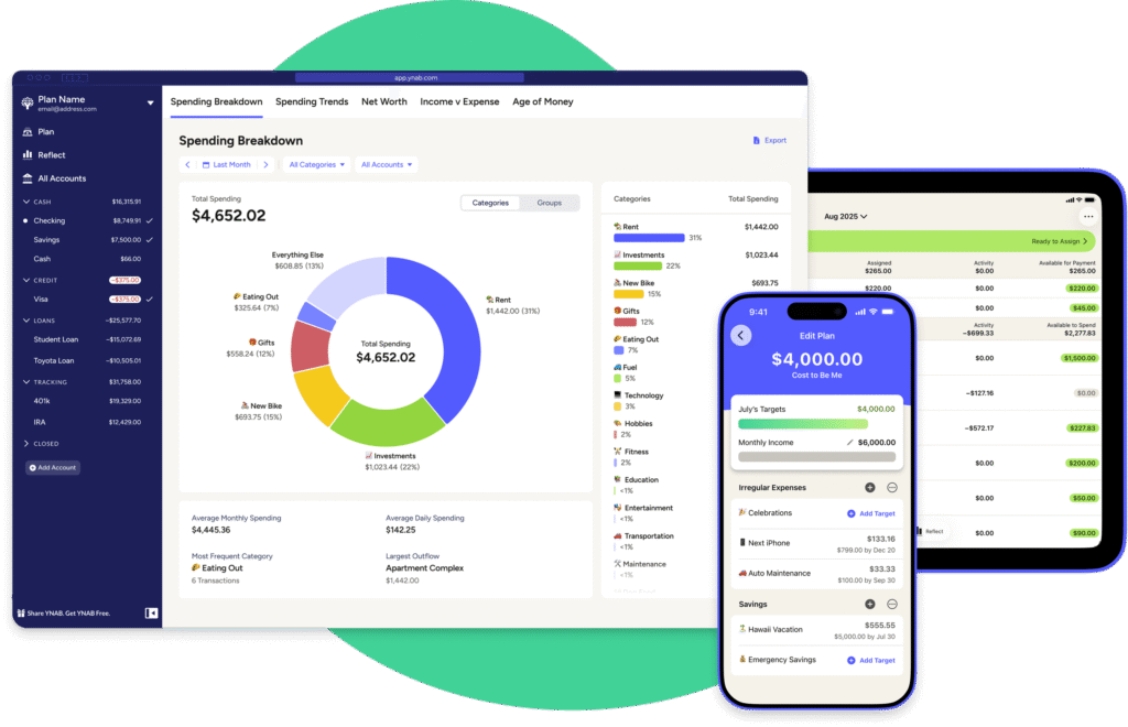Mon avis sur YNAB : l'outil idéal pour votre budget Interface Ynab