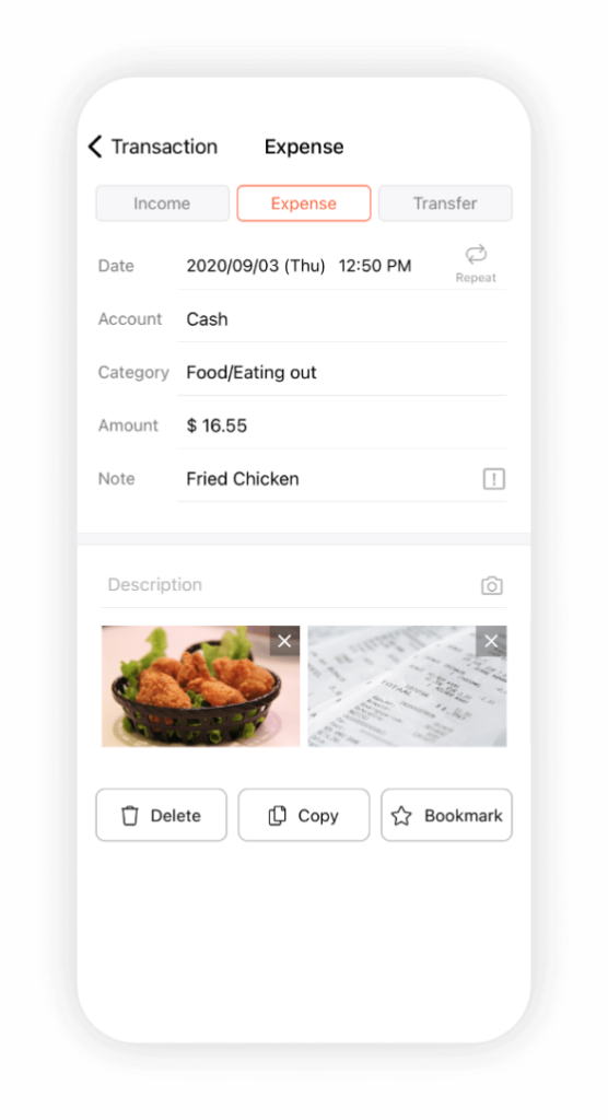 Money manager transaction